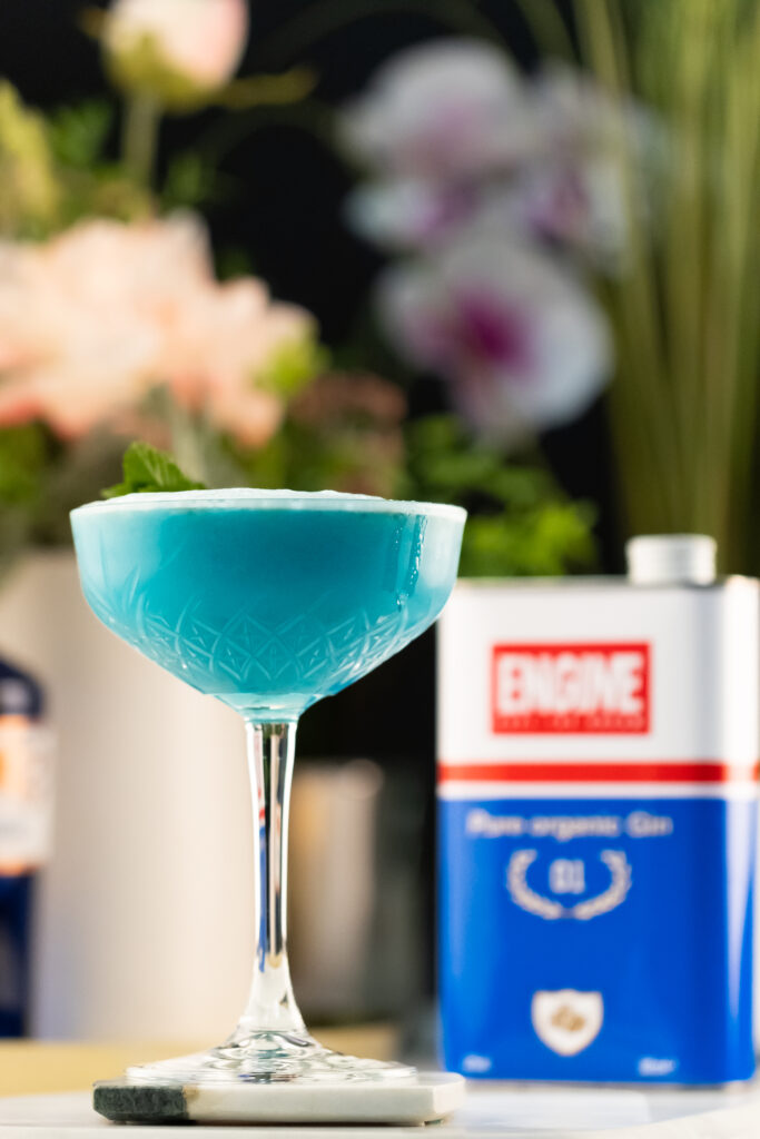 Engine Gin Blue Lagoon Cocktail